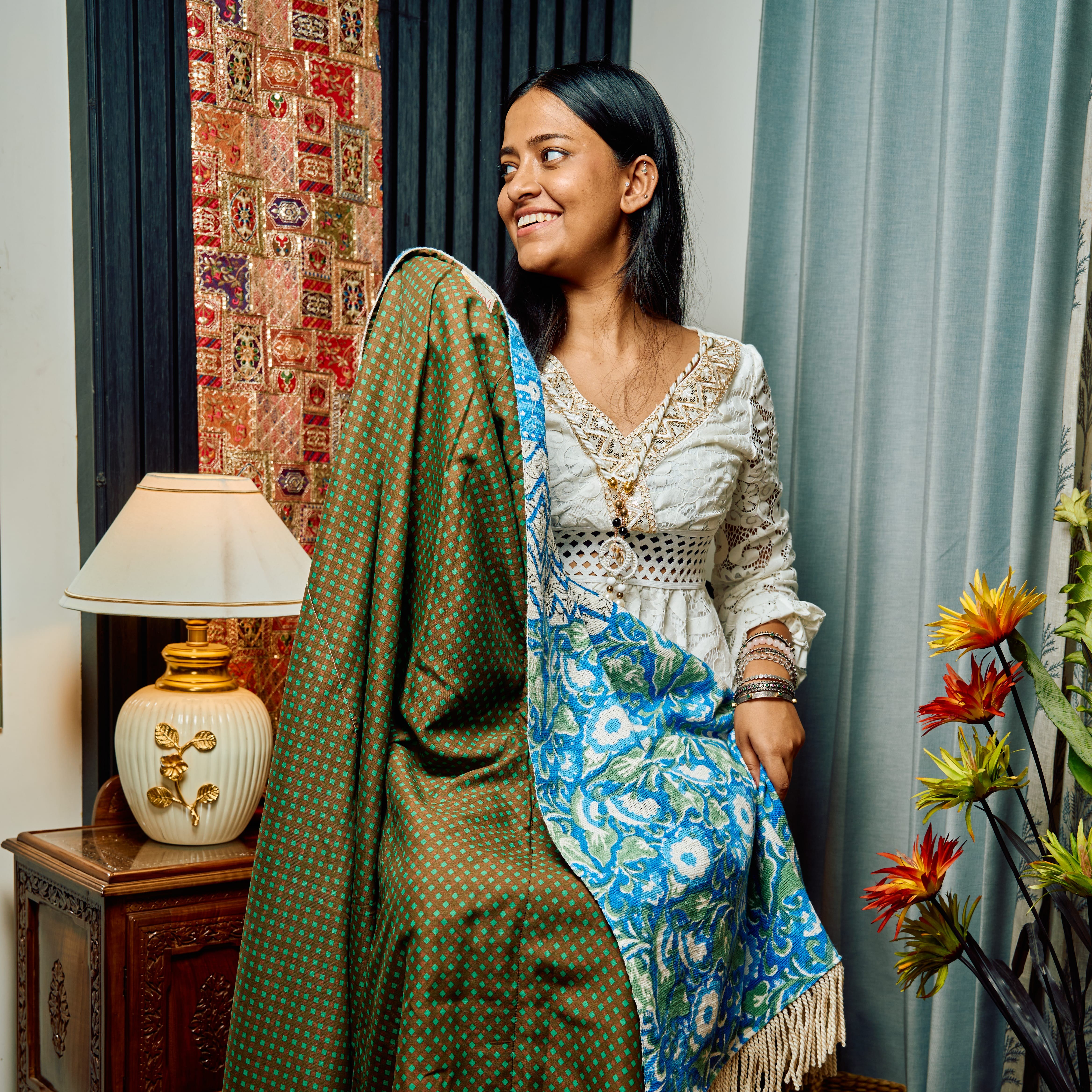  Botanical Haven Reversible Throw