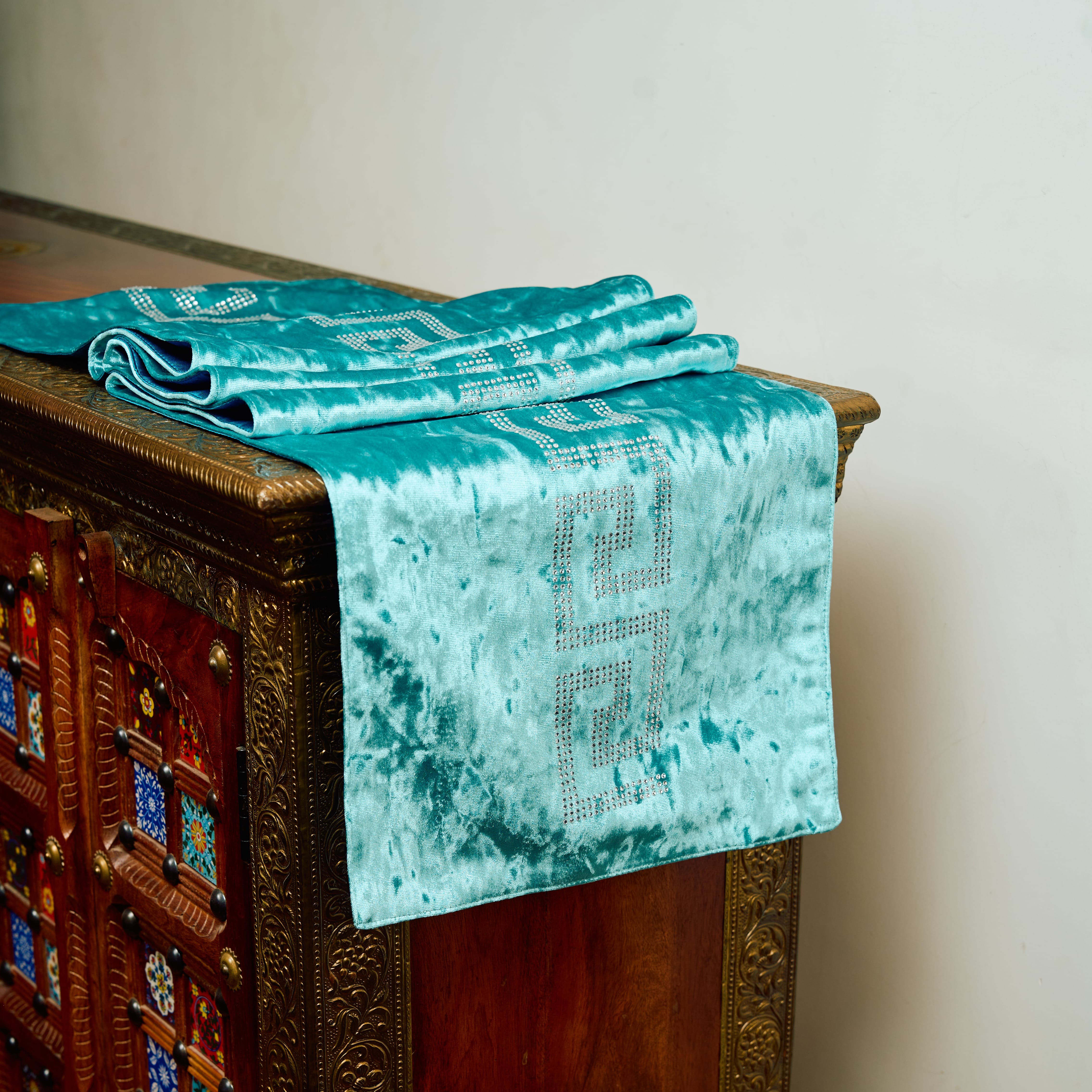 Dynasty Fretwork Velvet Table & Console Runner