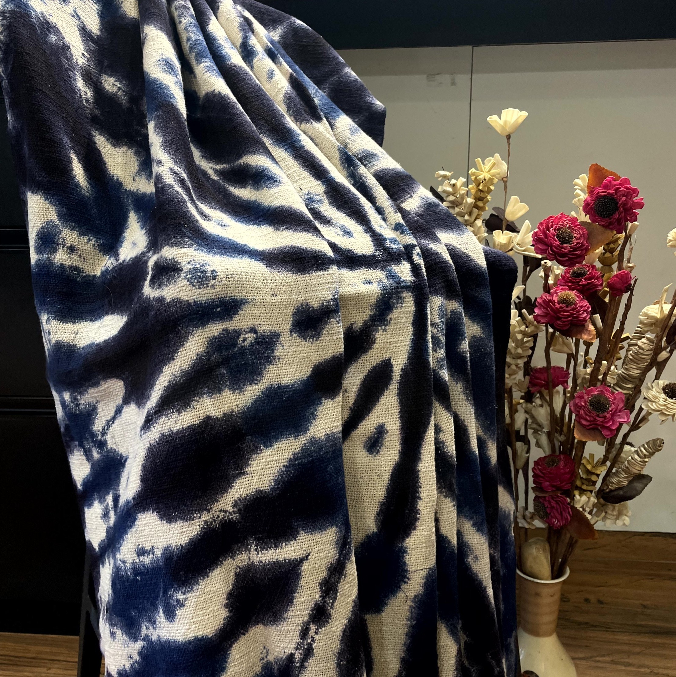 Indigo Grid Reversible Throw