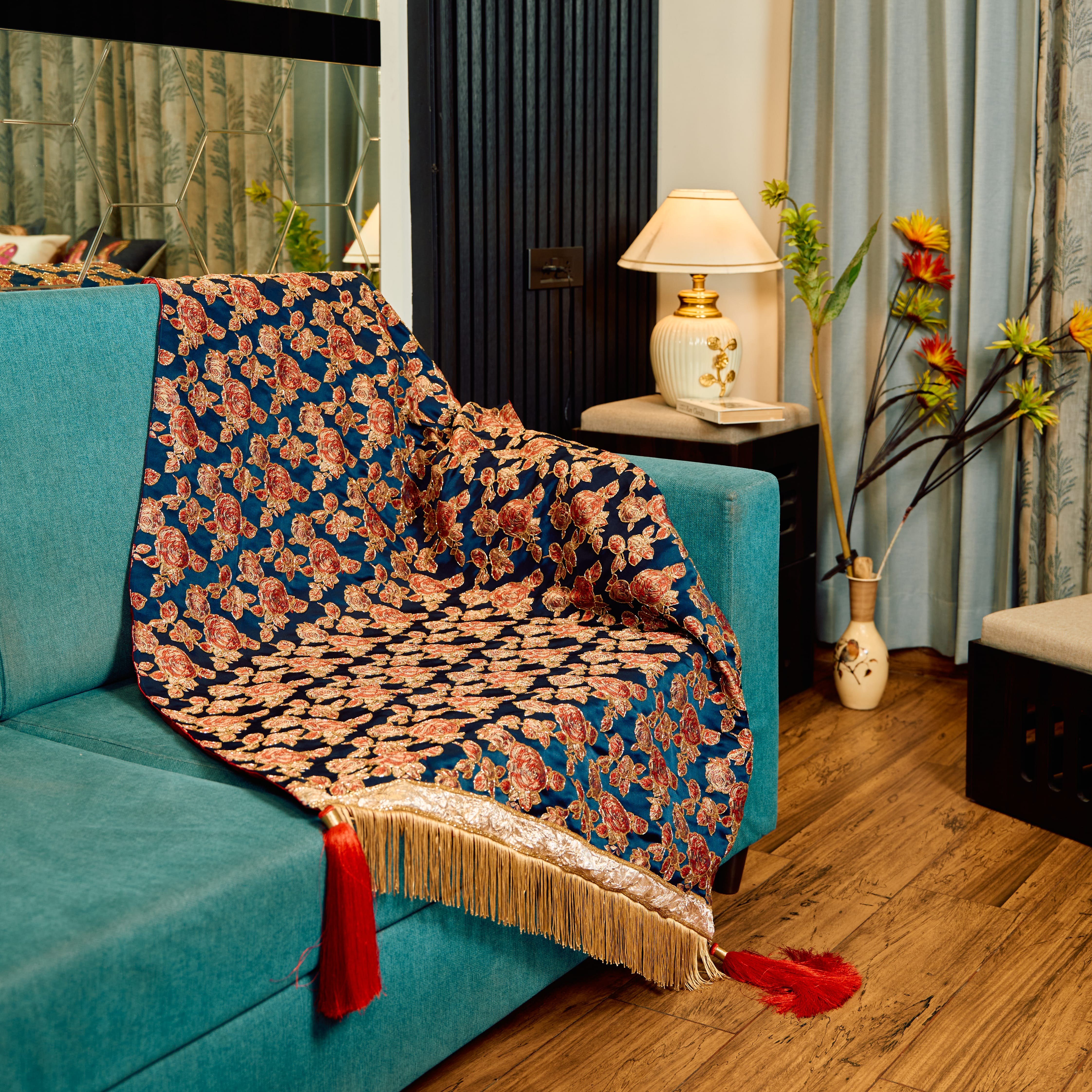Maharaja Reversible Royal Brocade & Silk Throw
