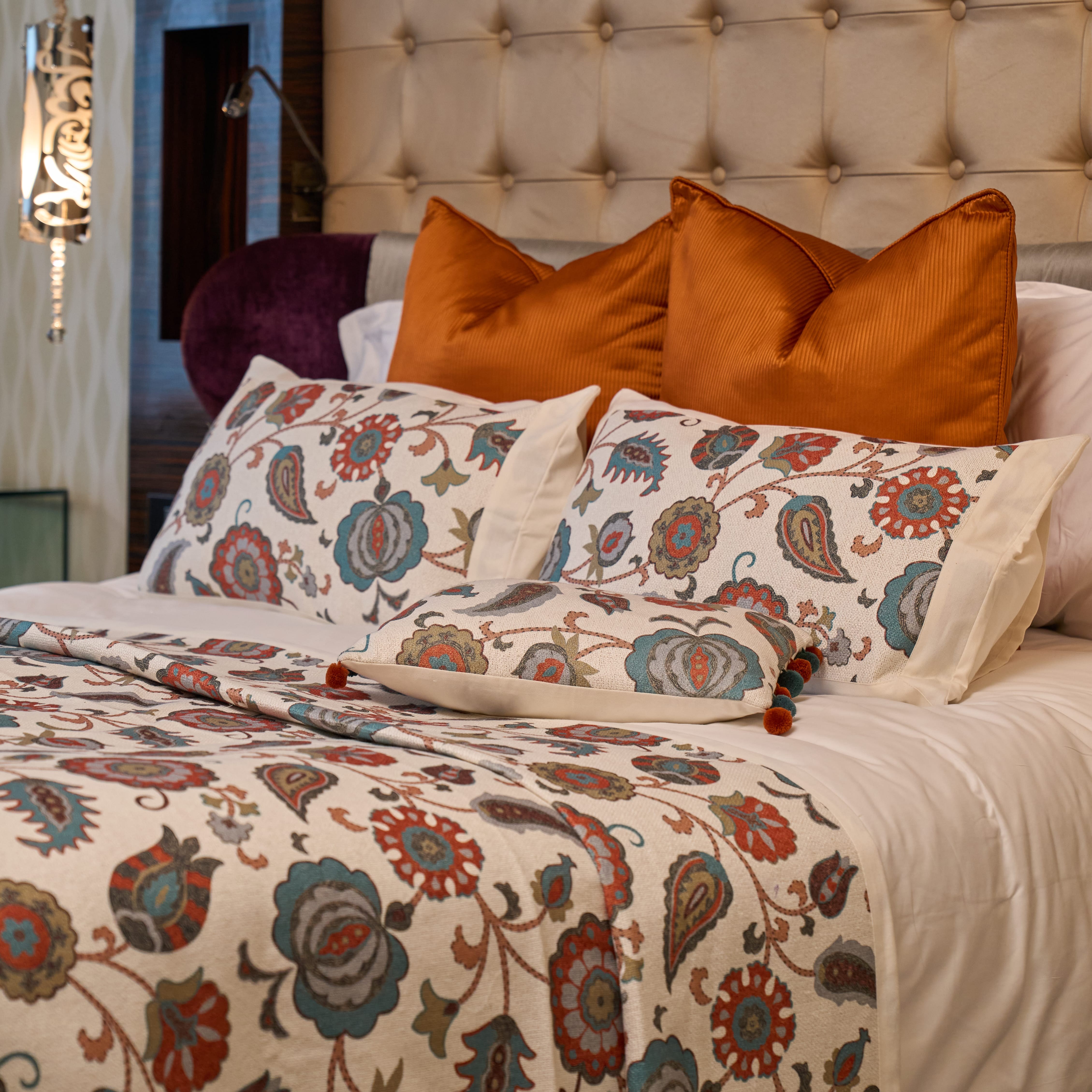 Pink City Heritage 5-Piece Cotton Jacquard BedSpread Set