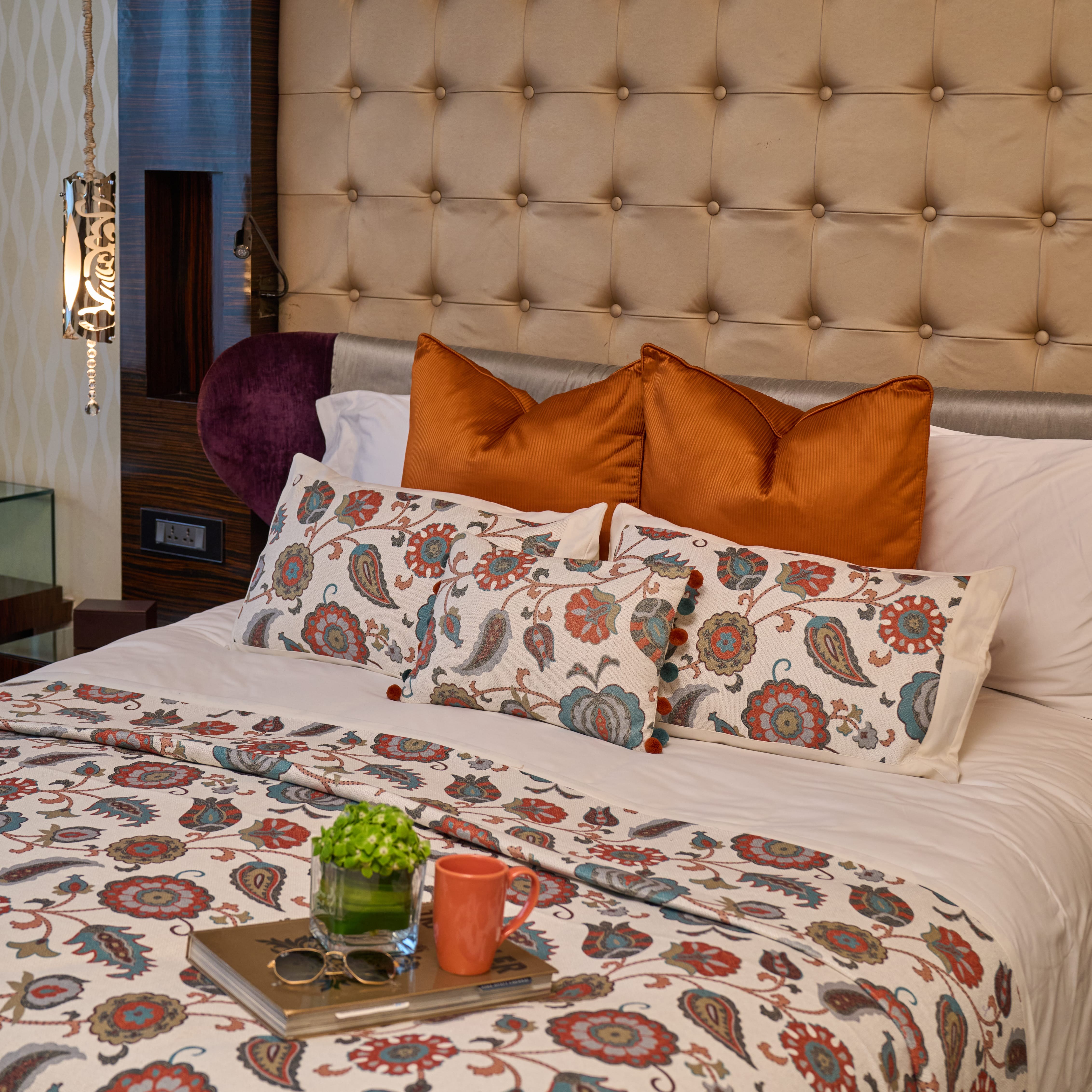 Pink City Heritage 5-Piece Cotton Jacquard BedSpread Set