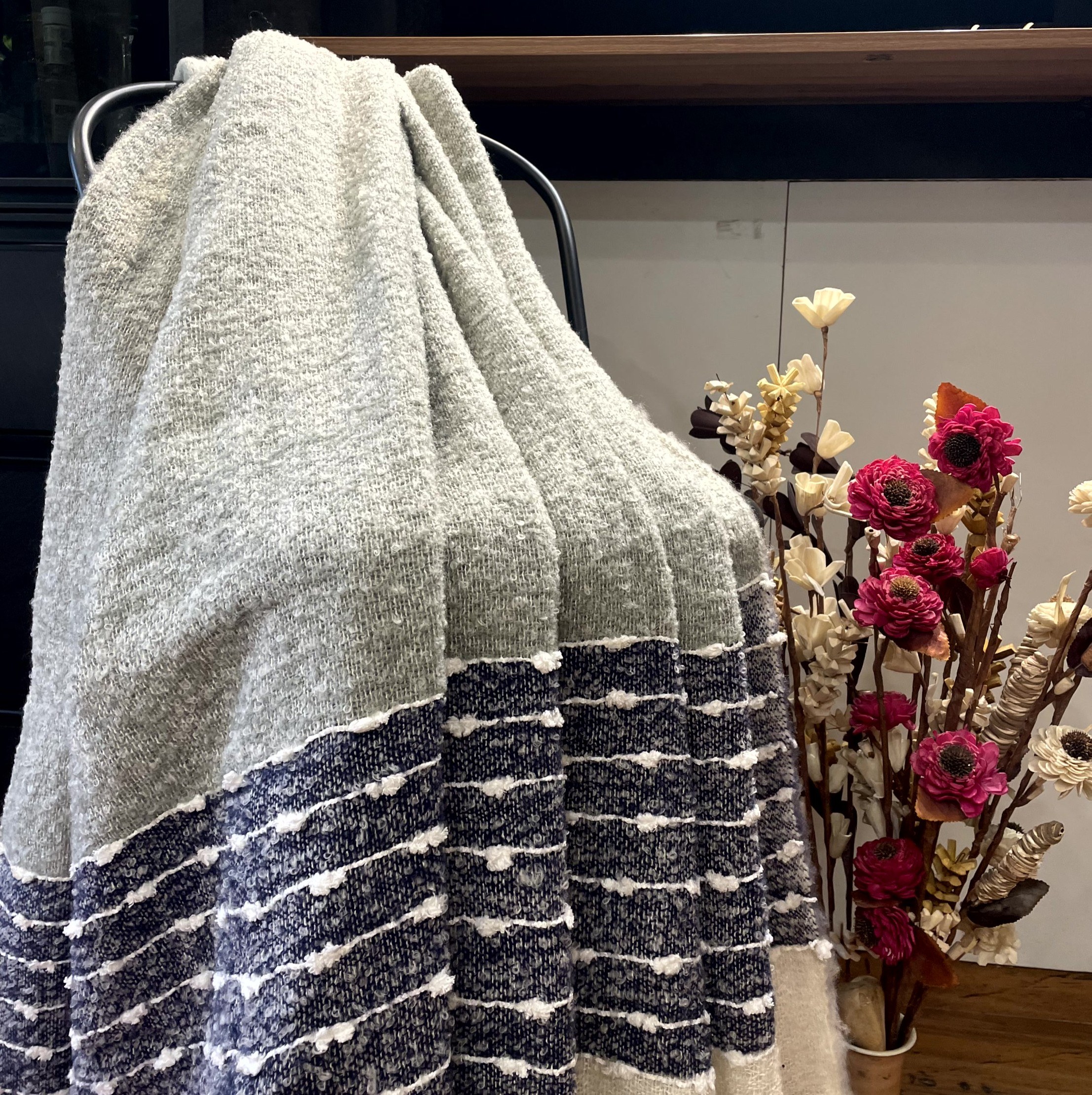 Textural Minimalist Reversible Throw